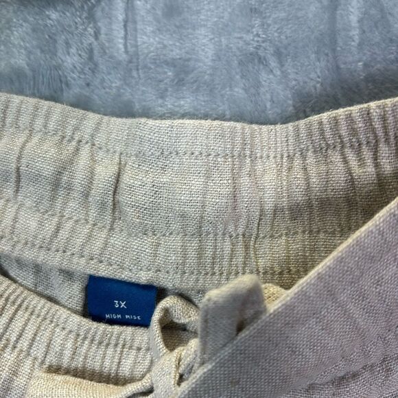 Old Navy Beige Linen Blend Drawstring Shorts Size 3X - Picture 3 of 9